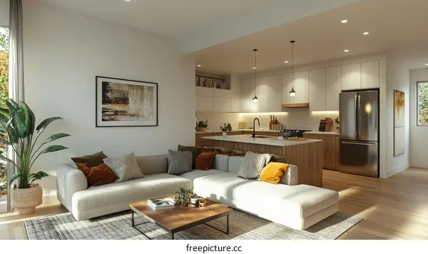 Modern Open-Concept Living Area Interior Design