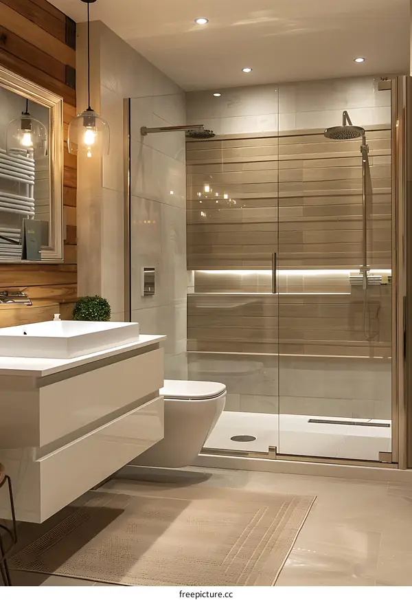Modern and minimalist bathroom