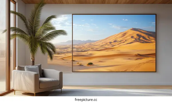 Desert Landscape Artwork with Sunrise