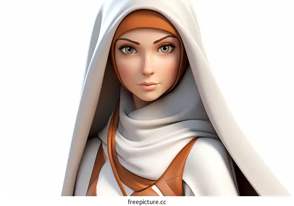 A beautiful middle eastern woman wearing a hijab