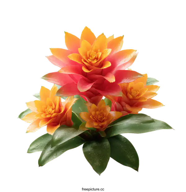 [Transparent Background PNG]Vibrant Bromeliad Flower Bouquet
