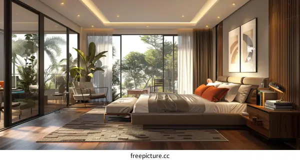 Modern Tropical Bedroom Interior Design