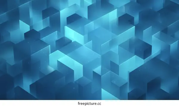 Abstract Geometric Blue Blocks