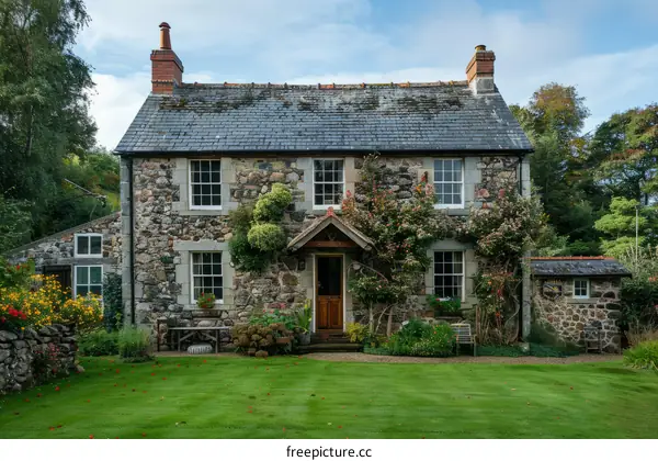 Traditional Stone Cottage in the British Countryside