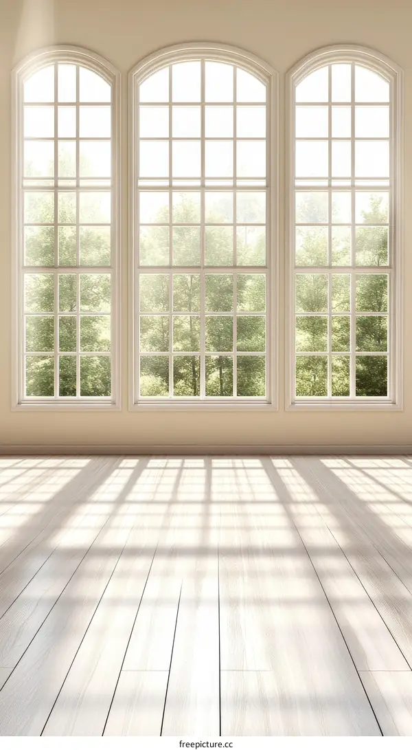 Elegant Interior with Large Windows and Natural Light