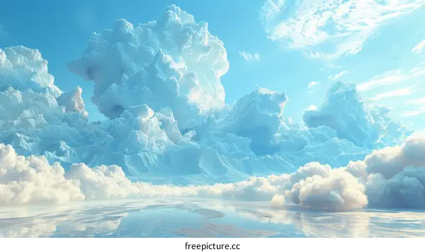 Amazing Sky with Fluffy Clouds