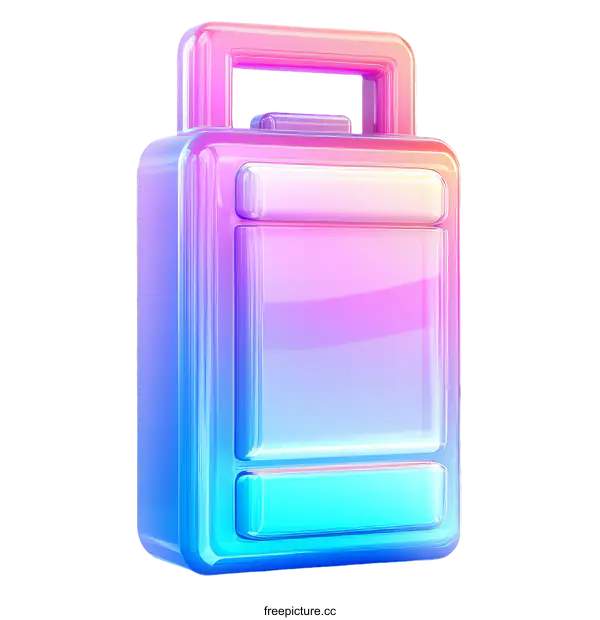 [Transparent Background PNG]Stylish Colorful Abstract 3D Suitcase Icon