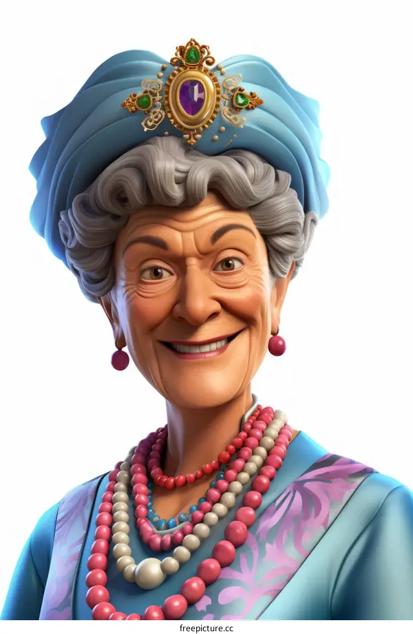 Portrait of an elderly woman with a turban