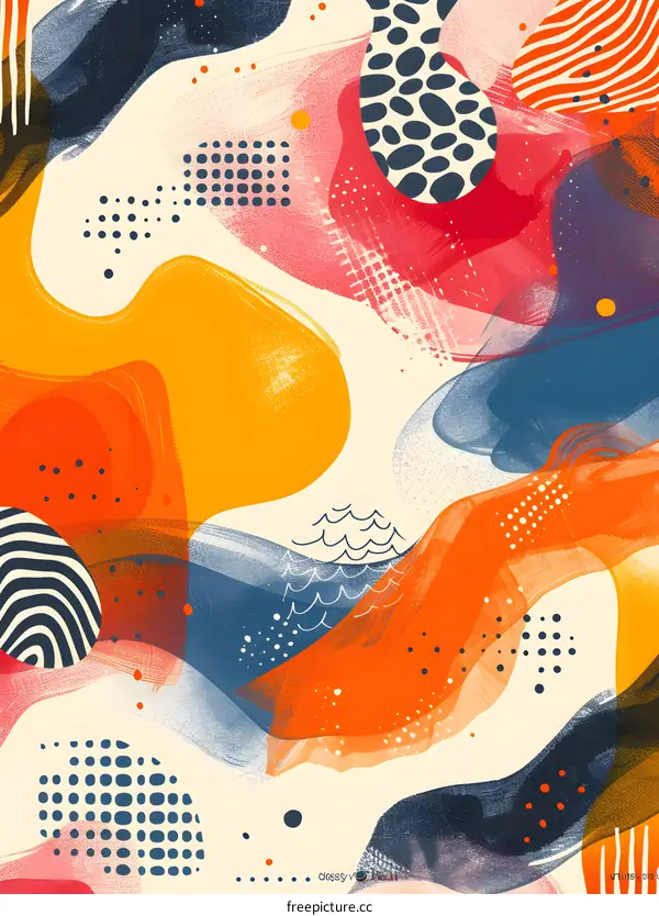 Abstract painting with geometric shapes