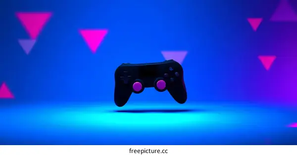 Retro Gaming Controller in Neon Lights
