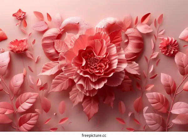 Pink Heart-Shaped Flower Bouquet