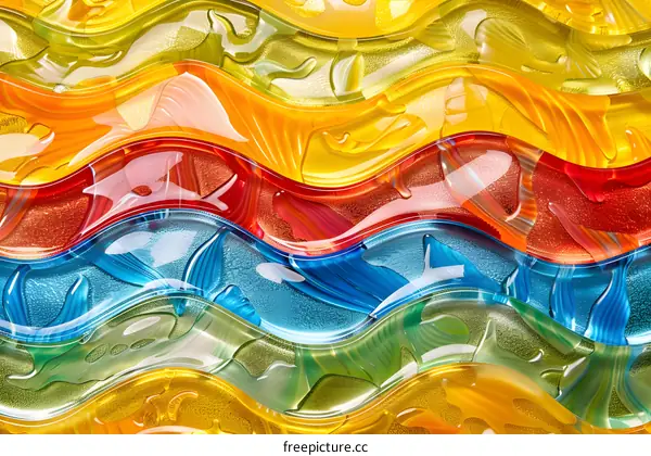Wavy Colorful Glass Texture