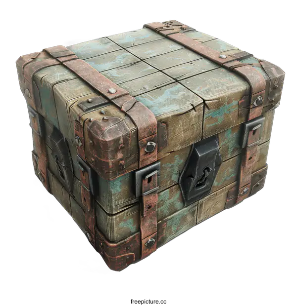 [Transparent Background PNG]Old Wooden Chest Isolated