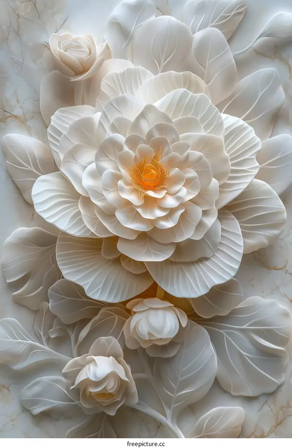 Elegant Floral Bas-Relief Design