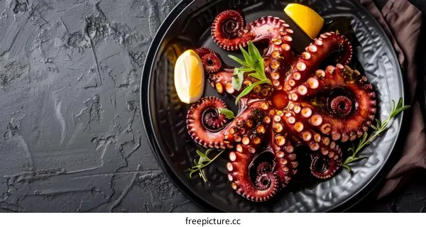 Grilled Mediterranean Octopus with Lemon and Herbs