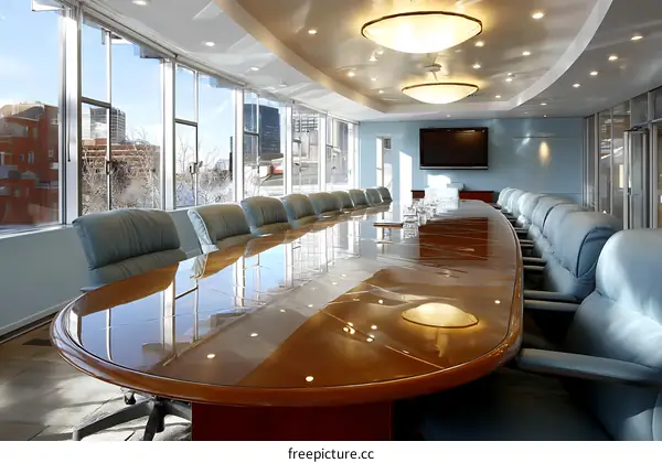 Modern Conference Room with City View