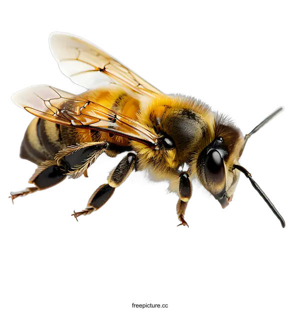 [Transparent Background PNG]A bee on a white background