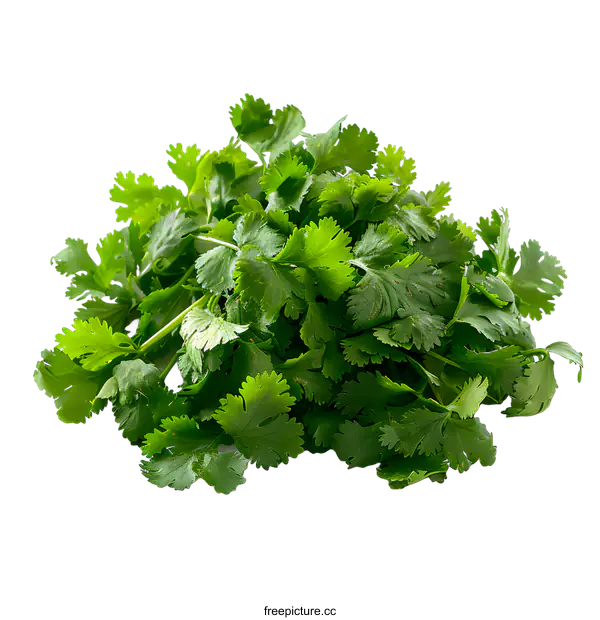 [Transparent Background PNG]Fresh Coriander Leaves on White Background
