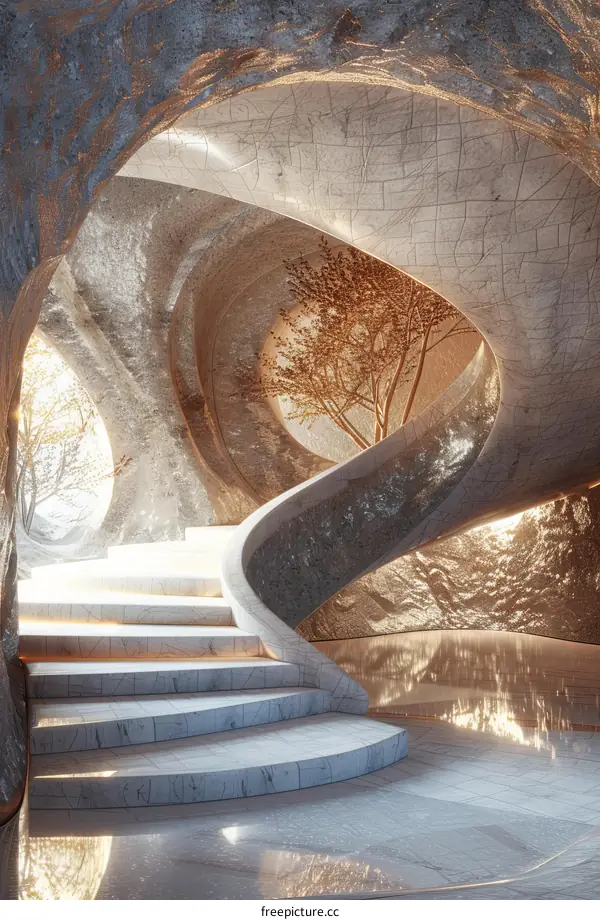 Abstract Spiral Staircase Architectural Design
