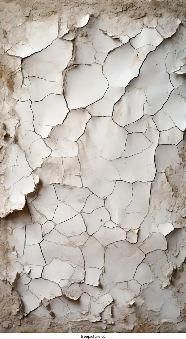 Cracked white paint texture background