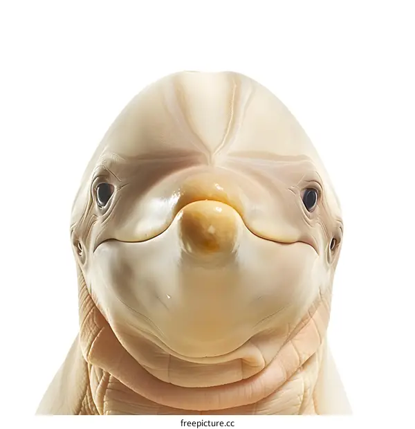 albino dolphin close up