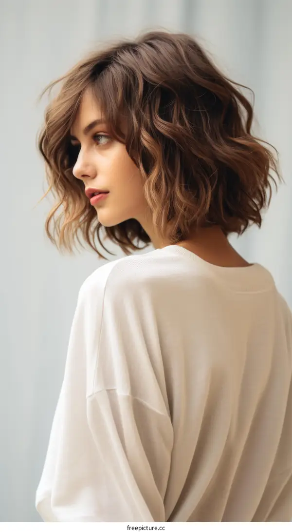 portrait of a beautiful young woman with brown hair