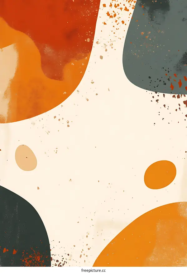 Abstract Art Background with Geometric Shapes and Splashes of Color