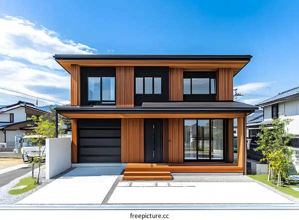 Modern Two Story House With Wood Siding