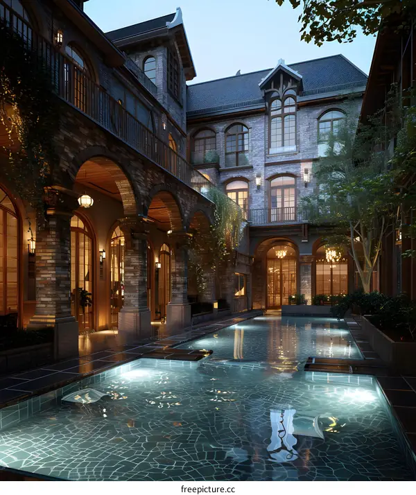 Courtyard of a luxury house