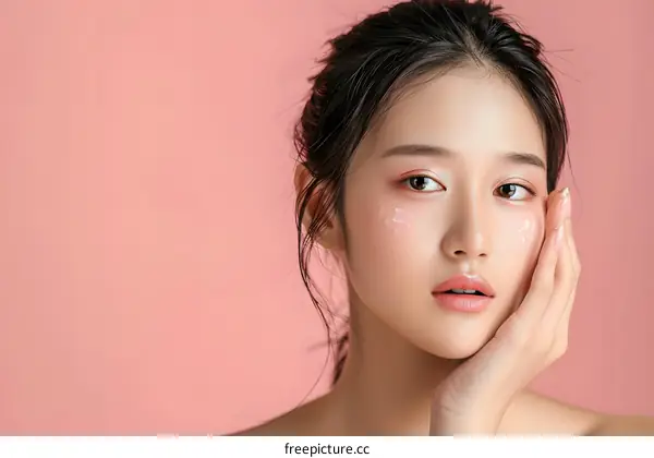 Young Asian Woman With Skin Cream on her Face