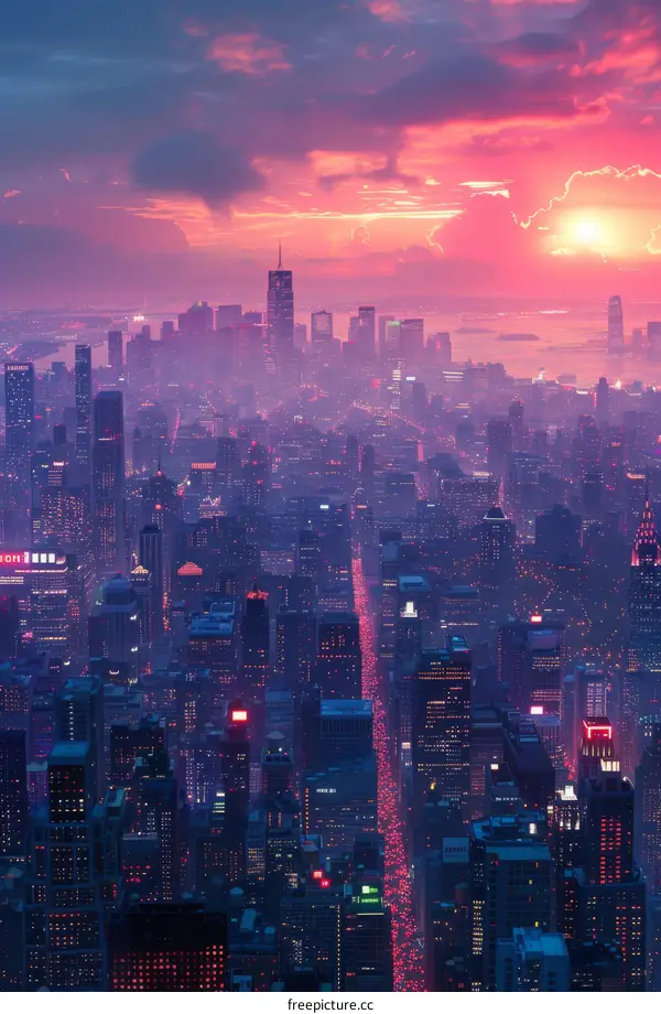 New York City Skyline at Sunset