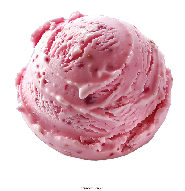 [Transparent Background PNG]A scoop of strawberry ice cream