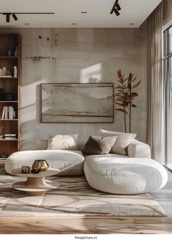 Modern Minimalist Living Room Interior Design with Natural Light