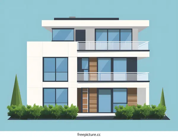 Modern Three Story Home Exterior Design