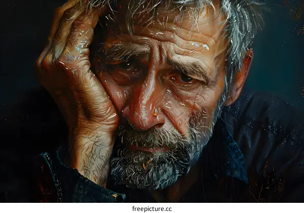 Portrait of a Weathered Old Man