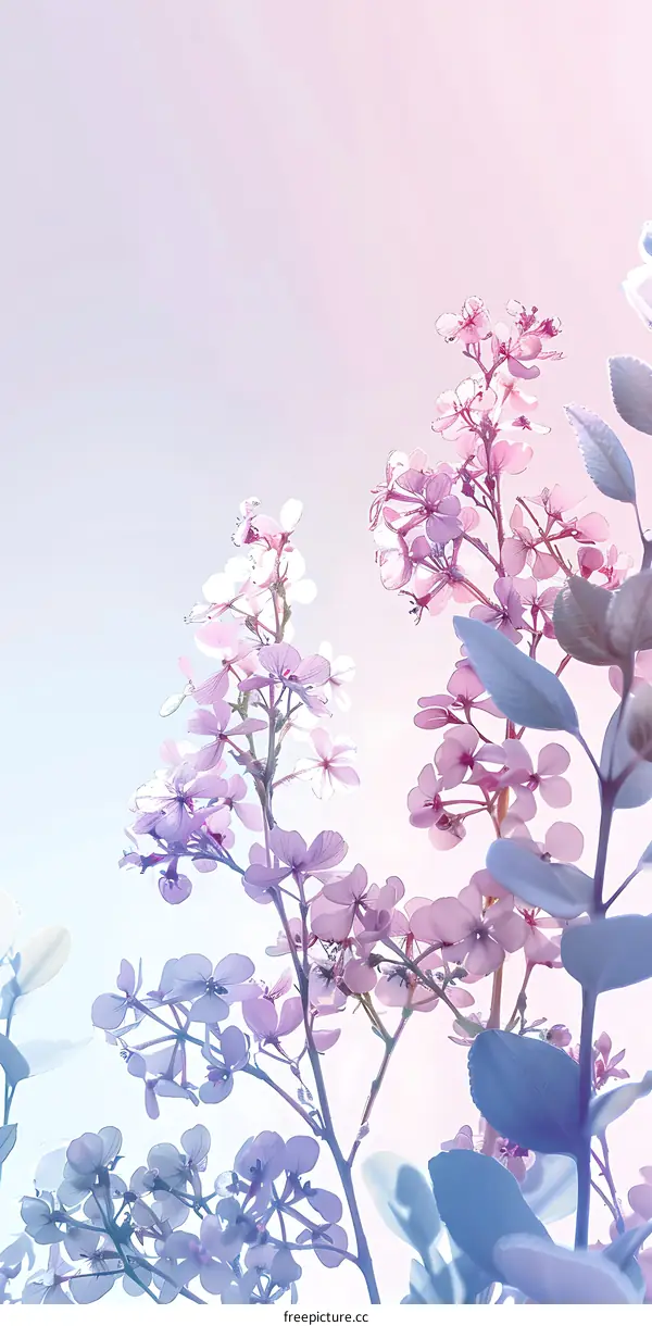 Delicate Pastel Pink Flowers in Soft Focus