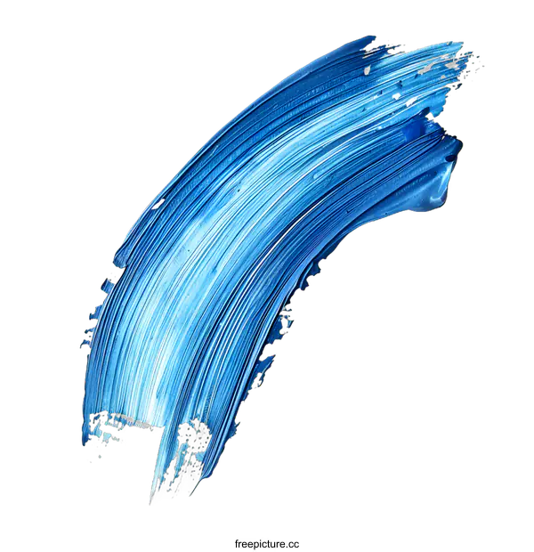 [Transparent Background PNG]Abstract Blue Paint Stroke Texture on White Background
