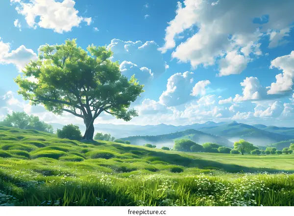 Lonely Tree on a Hill