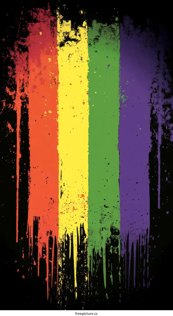 Rainbow Pride Flag Grunge Design