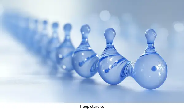 Abstract Blue Molecules Illustration