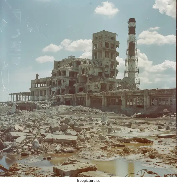Ruins of the city of Pripyat in the aftermath of the Chernobyl disaster