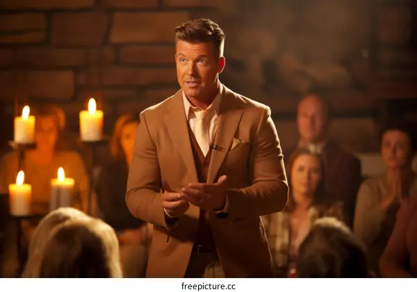 Preacher giving sermon in church