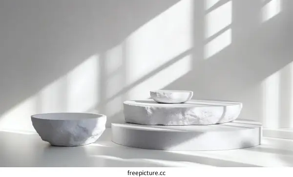 Minimalist White Stone Display Product Showcase