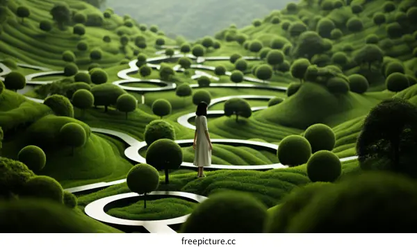 A Woman Standing Alone in Nature