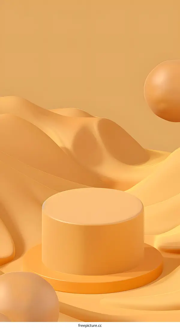 Abstract 3D Rendered Orange Background With Minimalist Design