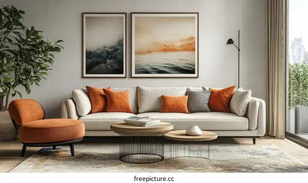 Modern Living Room Interior Design Illustration