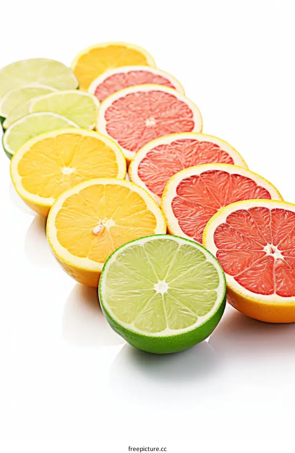 Citrus Fruit Assortment: Lime, Orange, Grapefruit