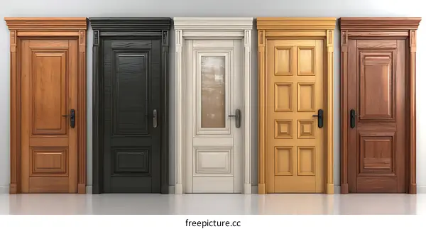 Elegant Wooden Doors in Various Colors