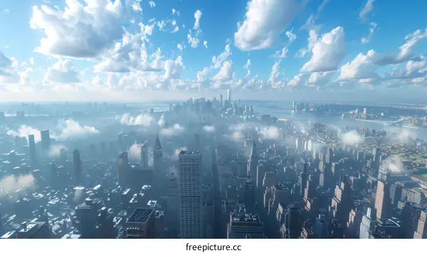 Aerial View of New York City Skyline