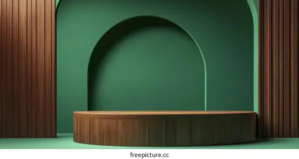 Modern Wooden Podium Display Background